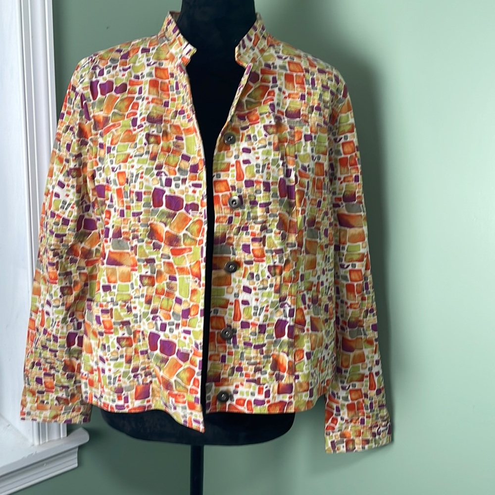 Christopher & Banks multicolored stretch jacket p/XL